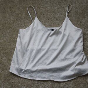 Express Ivory Satin Tank Top